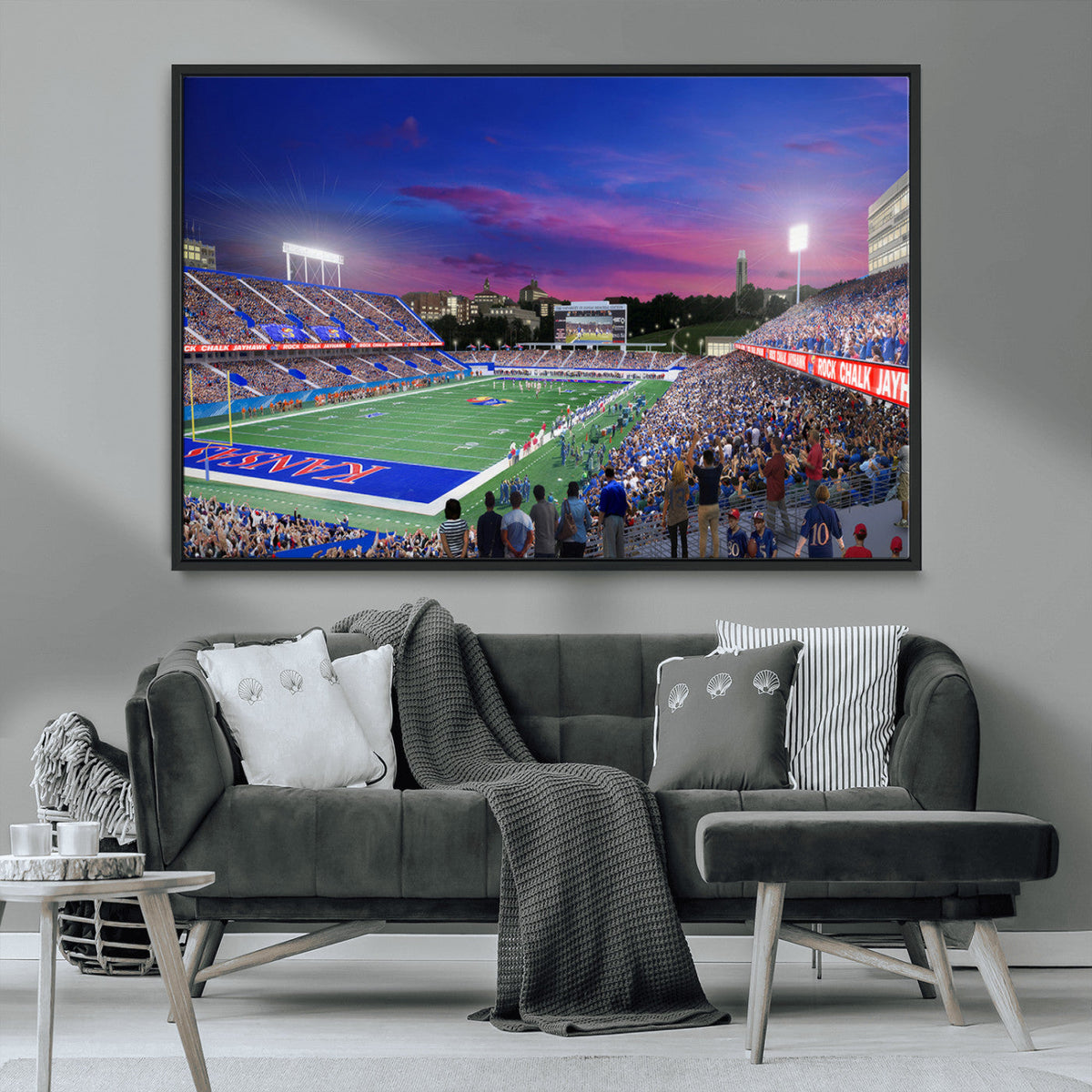 University of Kansas Jayhawks Football Team Print Canvas-