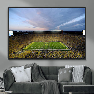 Michigan Stadium Wall Art Canvas Print, Vibrant Game Day