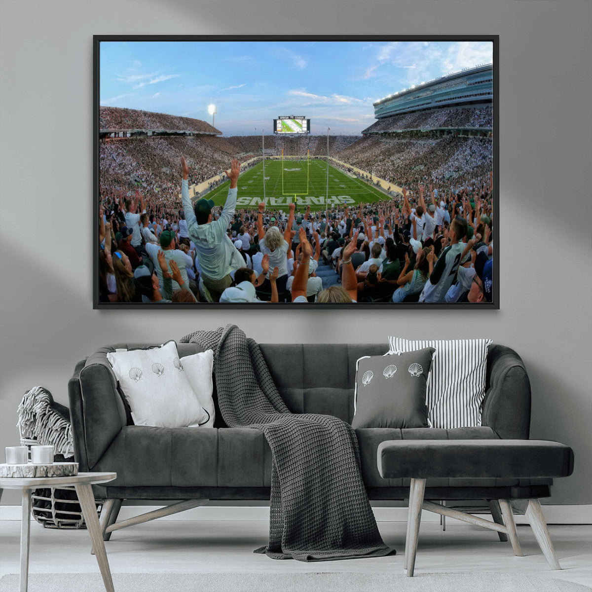 Michigan State Spartans Football Team Art Print - East