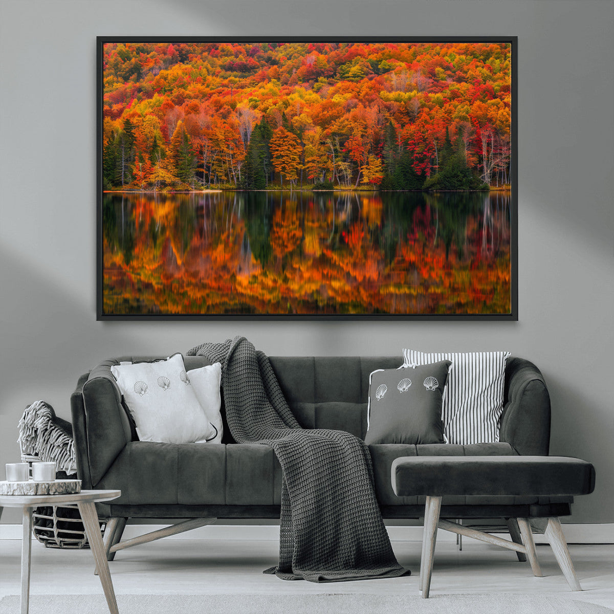 Fall Foliage Wall Art - Autumn Reflection Canvas Print,