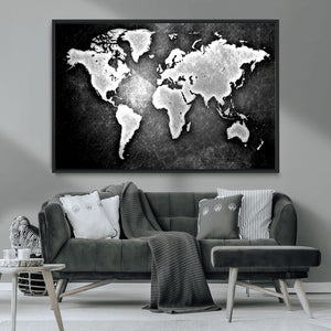 World Map Wall Art Canvas Print – Framed Wall Art for