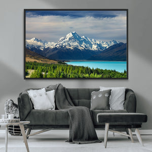 Mount Cook and Lake Pukaki Canvas Wall Art Print – Majestic
