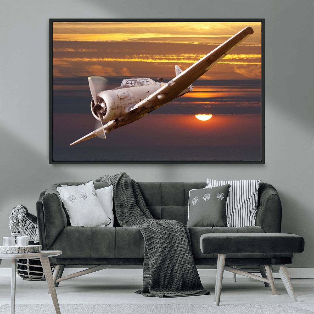 Old War Plane Wall Art Canvas Print
