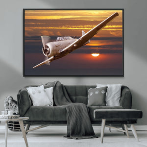 Old War Plane Wall Art Canvas Print