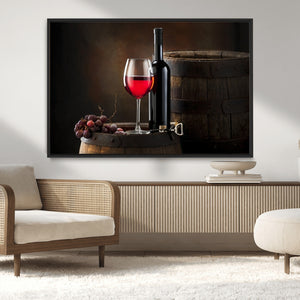 Red Wine and Bottle Canvas Print