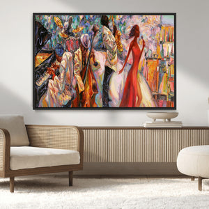 Abstract Afro American Jazz Canvas Wall Art | Music-Inspired