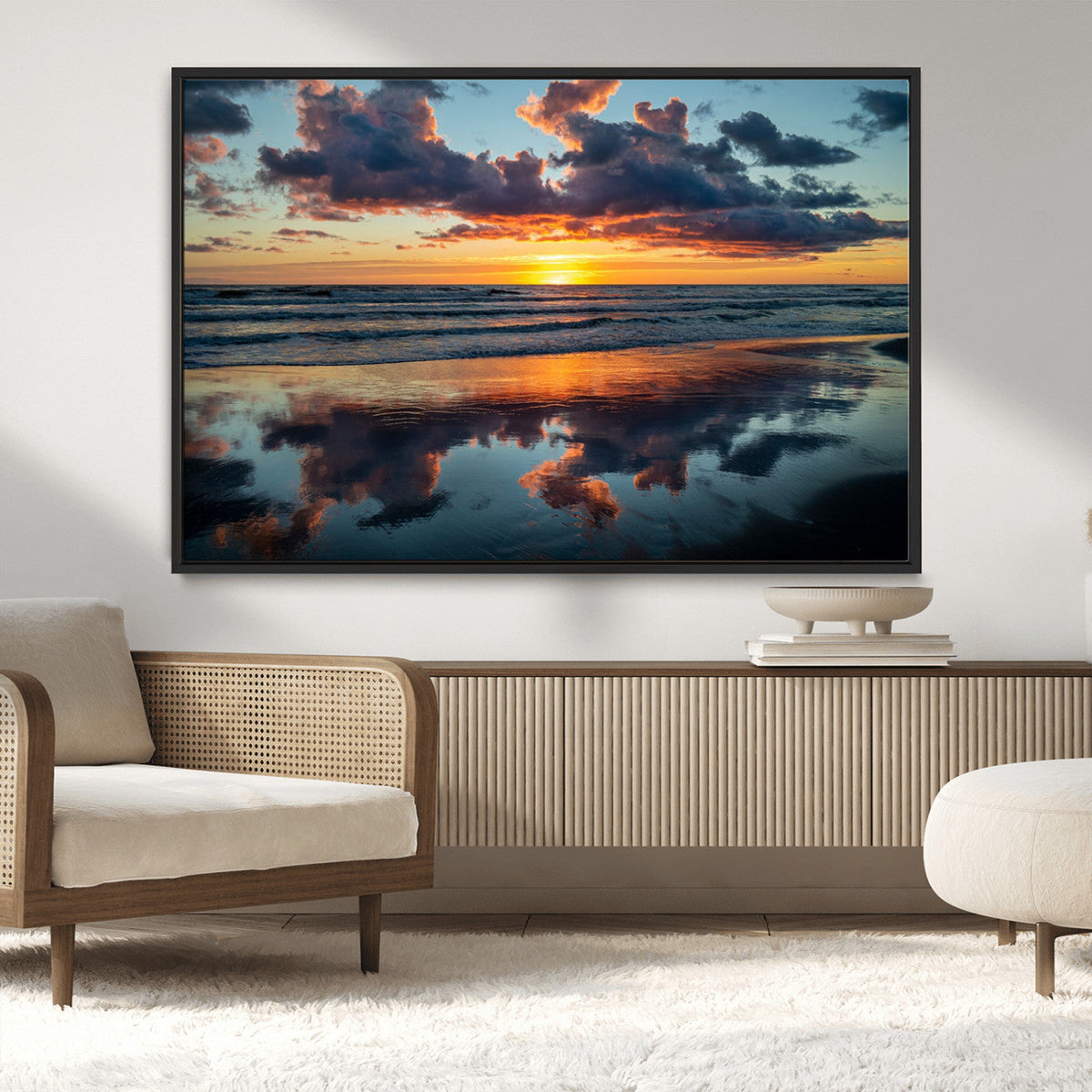 Beach Sunset Print - Stunning Ocean Canvas Artwork with