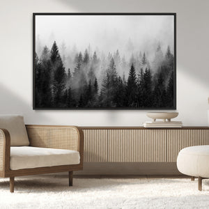 Fogy Forest Canvas Wall Art Print - Mountain Wall Art with