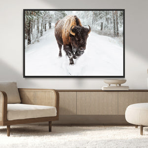 Bison Wall Art Canvas Print For Farmhouse, Animal Canvas