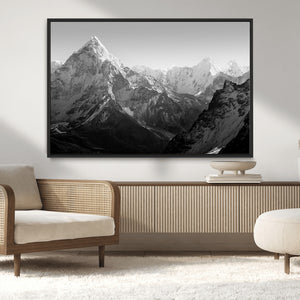 Everest Himalaya Mountain Peaks Black & White Triptych