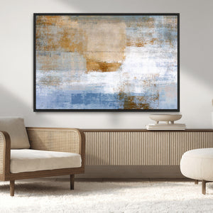 Blue Multi Panel Abstract Wall Art Canvas, Abstract Blue and