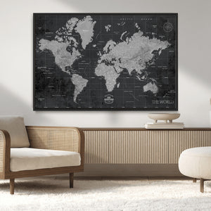 World Map Canvas Print – Detailed Map of the World Wall Art