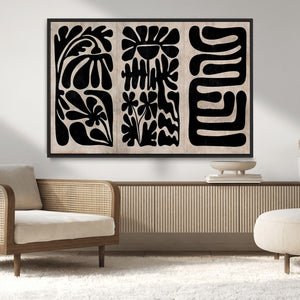 Canvas Print Wall Art Abstract Art Boho, Framed Boho Art