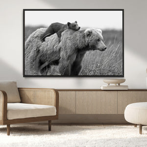 Bear and Cub Wall Art Canvas | 399 Bear Cub