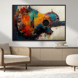 Abstract Guitar Wall Art Canvas | Vibrant Music-Inspired Art