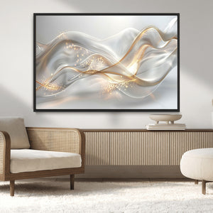 Abstract art Grey and Gold Lines Wall Art