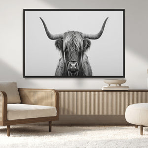 Farmhouse Longhorn Wall Art Canvas Print, Longhorn Texas