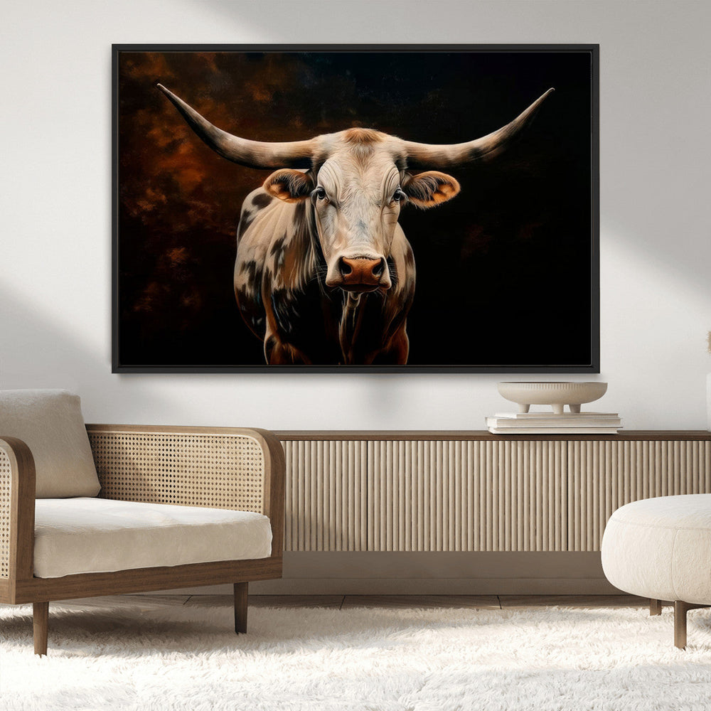 Texas Longhorn Wall Art | 3-Panel Large Texas Longhorn