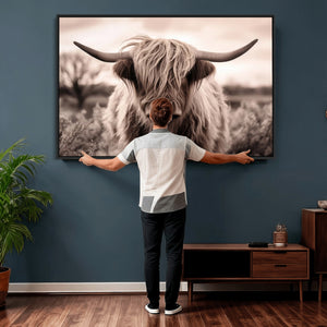 Scottish Cow Longhorn Wall Art Canvas Print