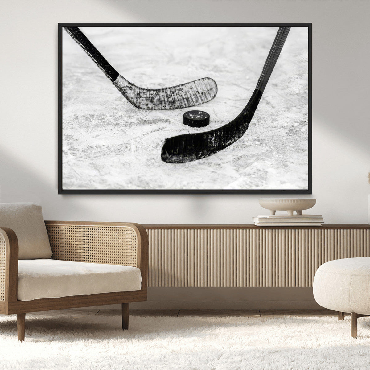 Winter Ice Hockey Sport Canvas Wall Art Print - Hockey Wall