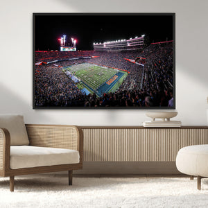 Ben Hill Griffin Stadium Night Game Triple Canvas Wall Art -
