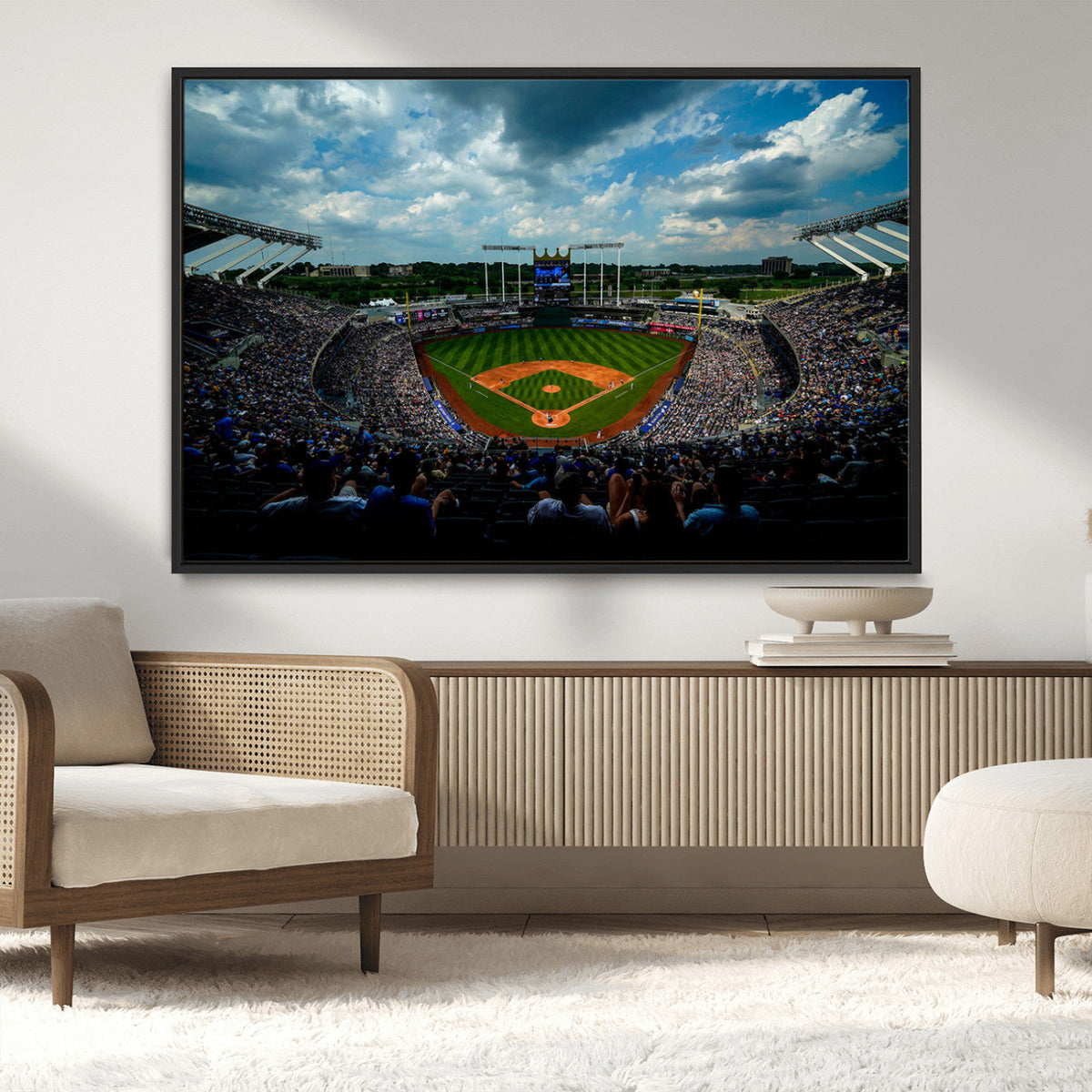 3-Panel Kauffman Stadium Wall Art Print | Large Kansas City