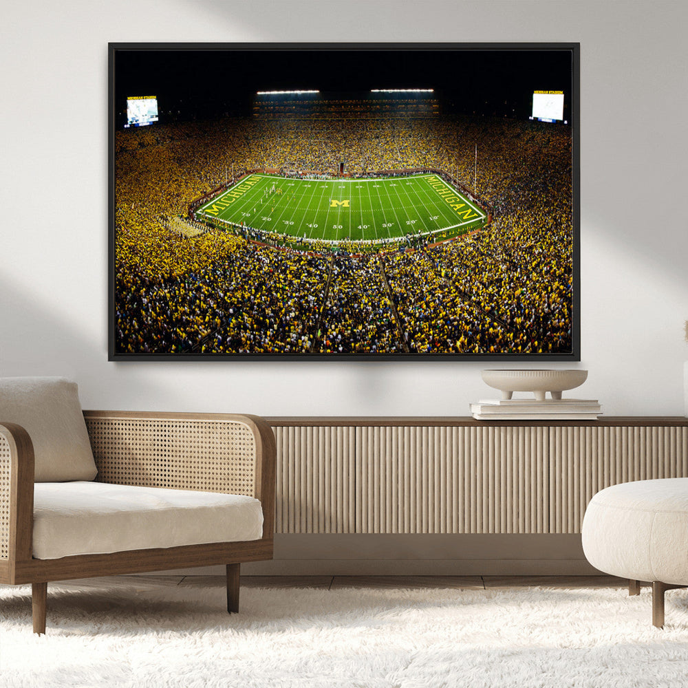 Stadium in Michigan Wall Art Canvas Print, Framed American