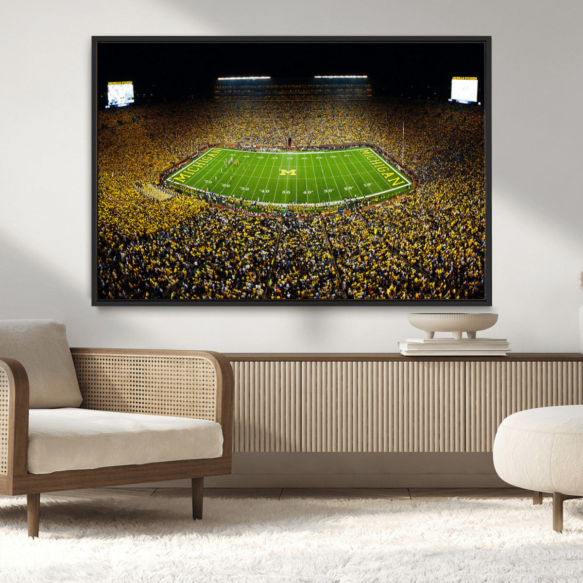 Stadium in Michigan Wall Art Canvas Print, Framed American