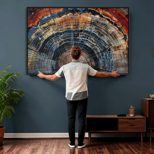 Abstract Tree Ring Wall Art Canvas Print