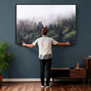 Misty Forest Wall Art | Foggy Forest Canvas Print | Large