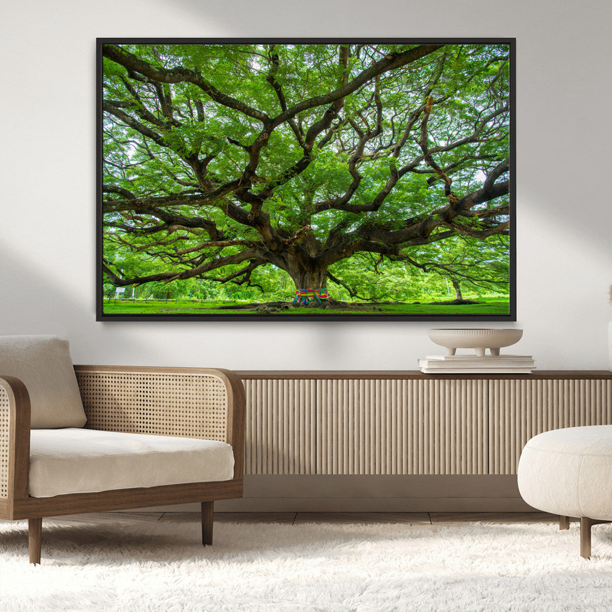 Oak Tree Wall Art Print, Forest Canvas Wall Art for Home and