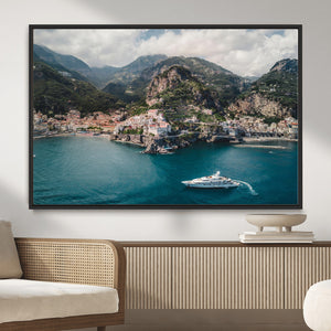Amalfi Coast Wall Art – Framed Italian Seaside Canvas