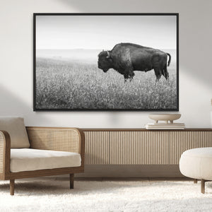 Bison Wall Art Canvas Print – Framed Rustic Wildlife Scene