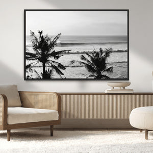 Tropical Coastline Wall Art Canvas Print – Framed Palm Trees