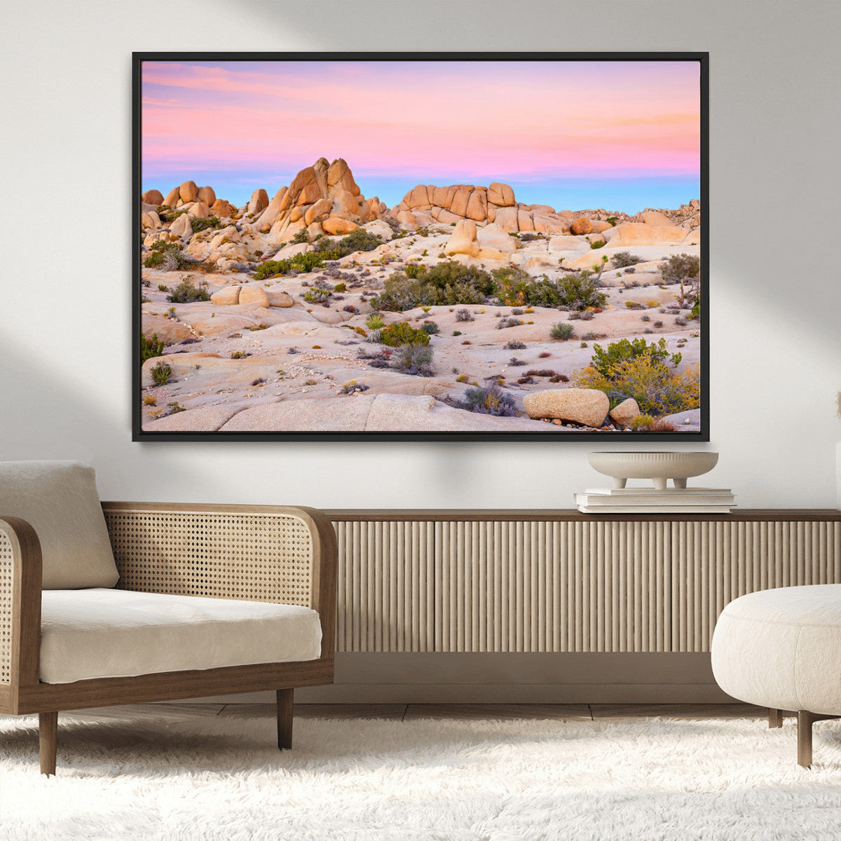 Vibrant Sunset Sky Wall Art Canvas Print – Framed Joshua
