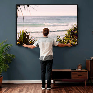 Ocean Surfer Wall Art Canvas Print – Framed Coastal Surf Art
