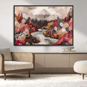 Mountain Wall Art Canvas Print – Framed Autumn Forest