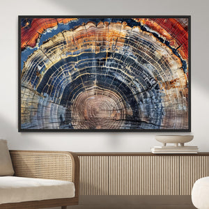 Tree Rings Wall Art Canvas Print – Framed Wood Art Picture
