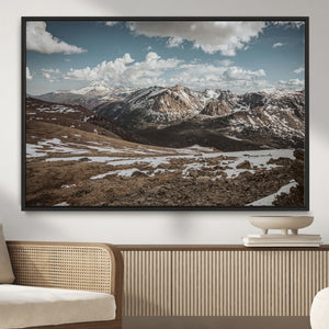 Mountain Landscape Wall Art Canvas Print – Framed Snowy