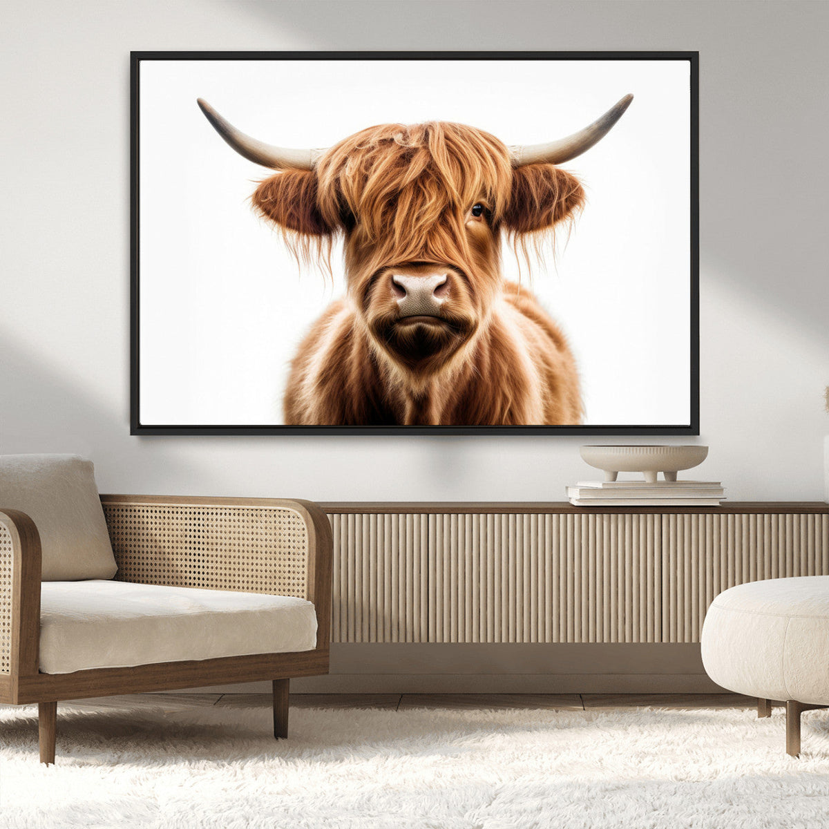 Scottish Highland Cow Canvas Print, Framed Highland Cow