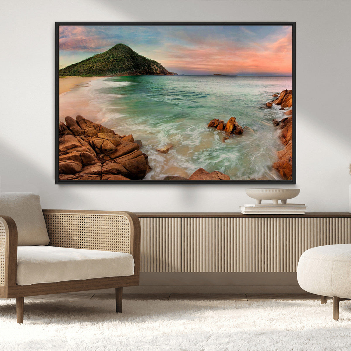 Coastal Landscape Wall Art Canvas Print – Rocky Shore and
