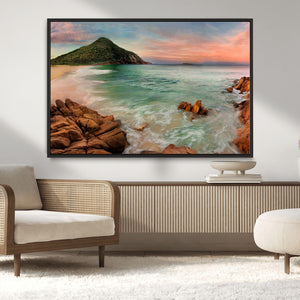 Coastal Landscape Wall Art Canvas Print – Rocky Shore and