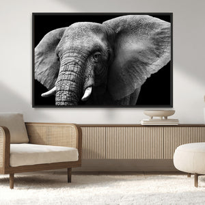 Big Elephant Close Up Wall Art Canvas Print