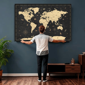 World Map Canvas Print – Detailed Map of the World Wall Art