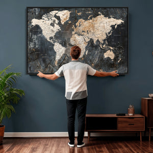 World Map Canvas Print – Detailed Map of the World Wall Art