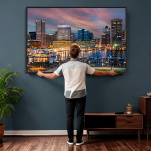 Baltimore Skyline Wall Art Canvas Print, Baltimore Downtown