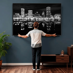 Baltimore Skyline Wall Art Canvas Print, Baltimore Downtown