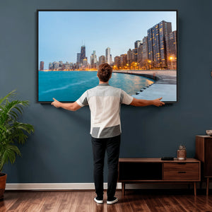 Chicago Wall Art Canvas Print, Chicago City Downtown Night