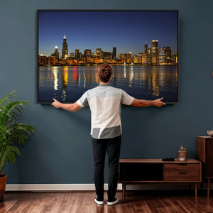 Chicago Wall Art Canvas Print - Chicago City Downtown Night