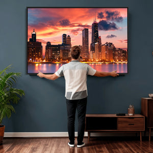 Chicago Wall Art Canvas Print - Chicago City Downtown Night